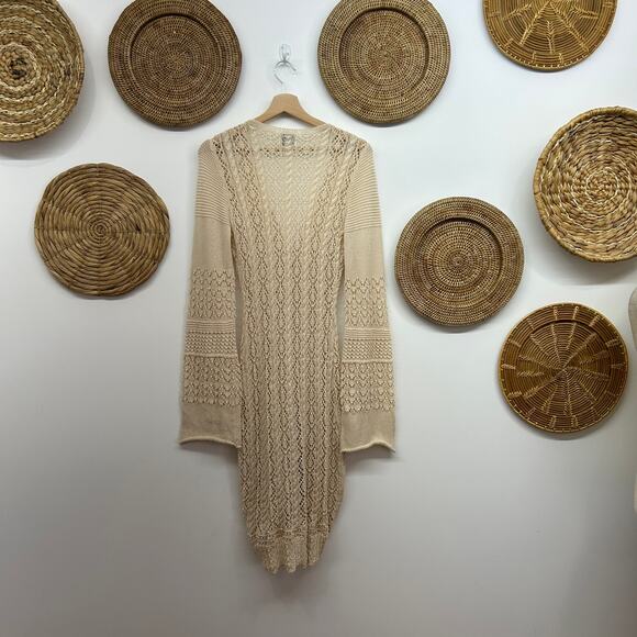 Revolve SNDYS Ruched Open Knit Fate Mini Dress Swimsuit Coverup Dress Medium - Picture 3 of 7